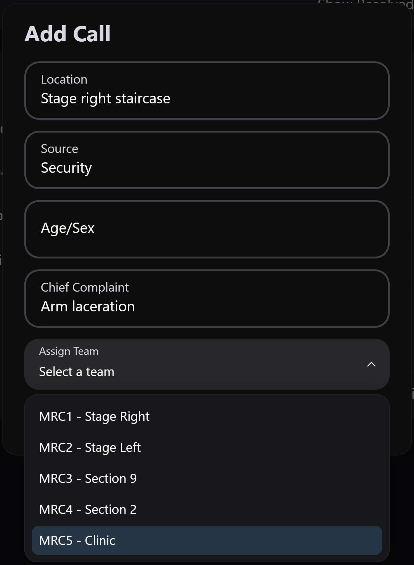 Dispatch interface with keyboard shortcut overlay