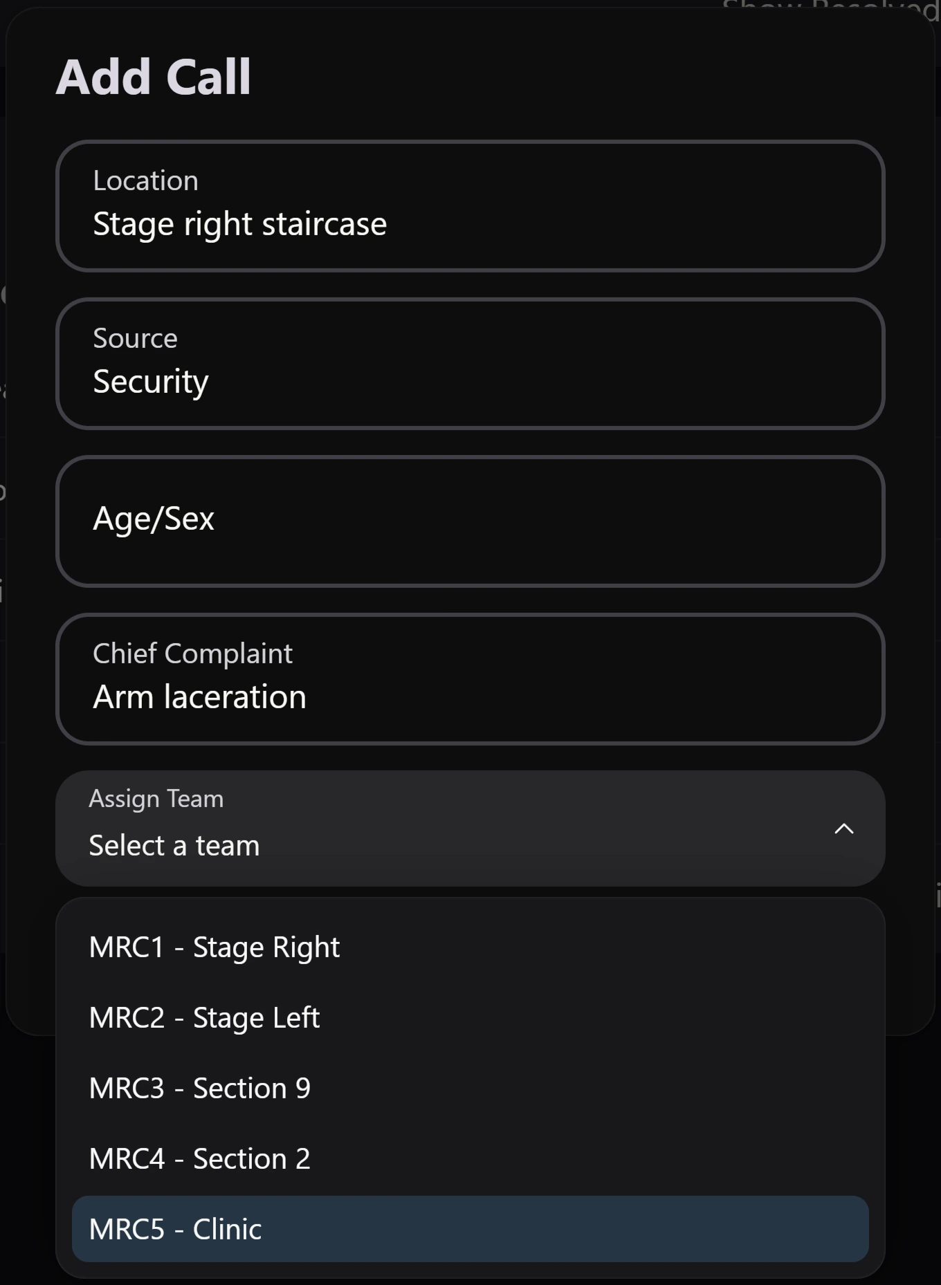 Dispatch interface with keyboard shortcut overlay